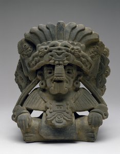 有祖先坐着的瓮，公元 600-900 年（陶器）