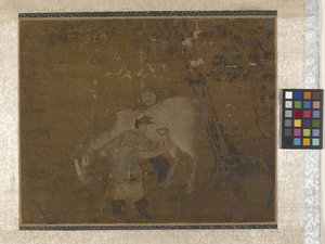 新郎梳白马（绢本设色）