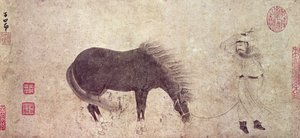 冬天的马和新郎（墨水在纸上）