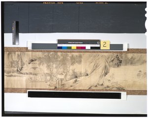 沿河渔民的生活，18世纪（丝绸上的墨水和颜色，手卷） 作者 周善冠
