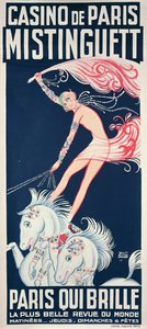 巴黎赌场 Mistinguett（1875-1956 年）的广告海报 作者 之字形