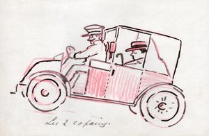 带司机的汽车。1910年左右（图）。 作者 . .