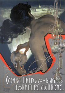 Cesare Urtis & Co, Torino - 电气用品"，海报，意大利语 作者 理查德（后）爸爸