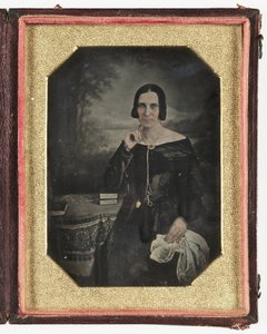 女人的达盖尔照相术，约1845年 作者 弗雷德里克（致）巴纳德
