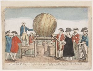 热气球的演示，约1784年 作者 弗雷德里克（致）巴纳德
