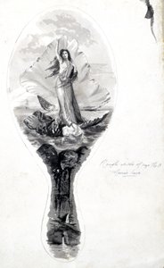 以贝壳中的维纳斯为主题的镜背设计，约1870-1875年 作者 弗雷德里克（致）巴纳德
