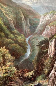 英格兰德比郡峰区的Dovedale、 作者 . .