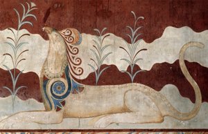 狮鹫，王室壁画，克诺索斯宫，克里特岛，希腊，米诺斯文明