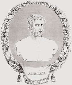 哈德良，Publius Aelius Trajanus Hadrianus Augustus（76 138），罗马皇帝，出自《历史上的肖像和绘画画廊》，1808年出版。 作者 费迪南德·乔治·沃尔德米勒