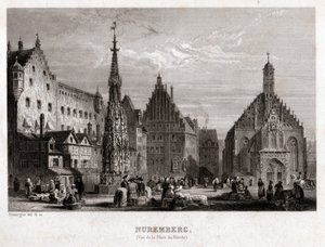 纽伦堡，约1830年（雕版画） 作者 . .