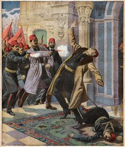 奥斯曼政变。1913年2月9日，恩维尔-帕夏和CUP入侵皇宫，杀死了部长纳辛-帕夏
