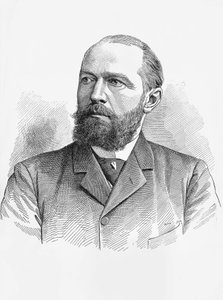 埃米尔-冯-贝林（1854-1917）的肖像，德国生理学家和细菌学家，1901年诺贝尔化学奖，雕刻品 作者 塞维里尼