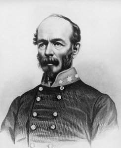 约瑟夫-埃格尔斯顿-约翰斯顿（1807-1891）的肖像，美墨战争、塞米诺尔战争和美国内战期间的美国陆军军官，版画 作者 塞维里尼