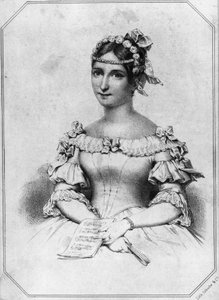 法国女高音Laura Cinti-Damoreau（1801-1863）的肖像，石版画 作者 塞维里尼