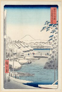 江户Sukiya（TōtoSukiya-gashi）的河岸，选自《富士山的三十六景》（富士