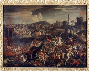 Attack of the Saracens on the Island of Malta, defended by the Knights Hospitaller in 1565 作者 Italian School