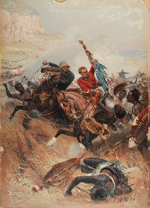 中尉Melville和Coghill拯救颜色，1879年祖鲁战争，1881年（chromolitho） 作者 在Alphonse Marie de Neuville之后