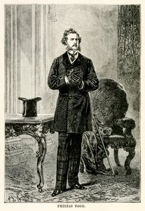 Phileas Fogg，来自Jules Verne（1828-1905）的八十天环游世界，由Louis Dumont（1822年）1873年刻。 作者 在Alphonse Marie de Neuville之后