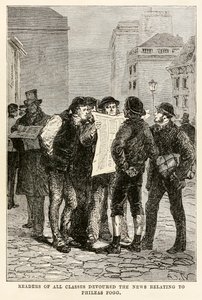 所有班级的读者都吞噬了有关Phileas Fogg的新闻，来自Jules Verne（1828-1905）的八十天环游世界，由Louis Dumont（1822年）1873年刻。 作者 在Alphonse Marie de Neuville之后