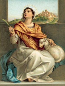 St Agnes（chromolitho） 作者 安德里亚·德尔（后）萨托