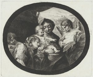 圣母子与天使 作者 在 Correggio Vivant Denon 之后