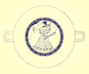 阿尔忒弥斯与弓箭，火炬，希尔花瓶绘画插图由JE哈里森和DS MacColl，1894年出版（数字增强图像）