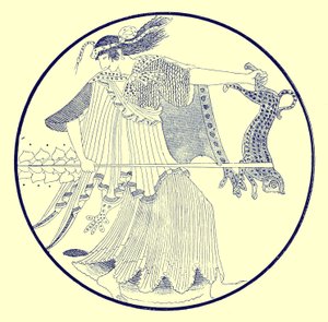 Maenad，来自JE Harrison和DS MacColl的希腊花瓶画的插图，1894年出版（数字增强图像） 作者 放学后