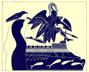 Patroklos的幽灵，来自JE Harrison和DS MacColl的希腊花瓶画的插图，出版于1894年（数字增强图像） 作者 放学后