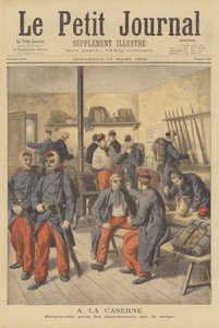 法国士兵在他们的军营里