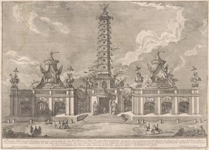 1758年中国的第二件大事：南京的瓷器塔 作者 在 Giuseppe Palazzi 之后归因于 Giuseppe Pozzi 在 Paolo Posi 之后