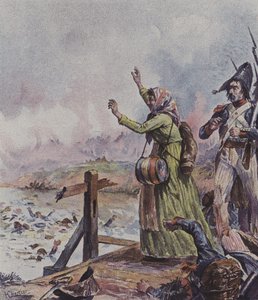 1796年，一位法国cantiniere在意大利Arcole战役中看到她的丈夫在一群溺水的士兵中