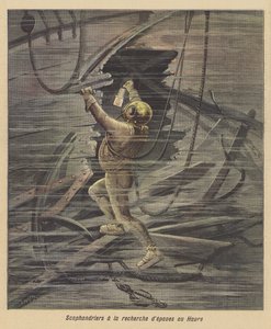 潜水员在勒阿弗尔寻找残骸 作者 在Henri Meyer之后