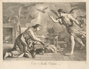 天使报喜 作者 在让·弗朗索瓦·德·特洛伊之后 Jean Baptiste Hutin