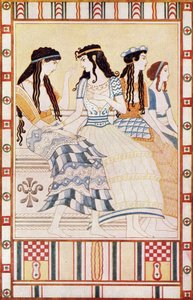 米诺斯法院的女士们，唐纳德·麦肯齐的“克里特神话与欧洲前希腊”的插图，1917年出版