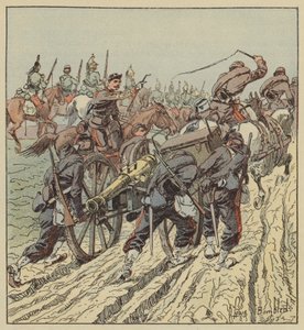 第6龙保护下的Artenay Combat Artillery Retreat 作者 在路易斯·查尔斯·轰炸之后
