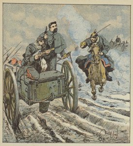 Dufresne元帅用反对普鲁士骑兵的左轮手枪保卫自己 作者 after Louis Charles Bombled