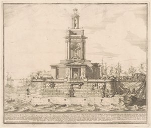 1750年为奇尼亚建造的Prima Macchina：那不勒斯的新码头 作者 米开朗基罗·斯佩奇杰罗姆·查尔斯·贝利卡德之后