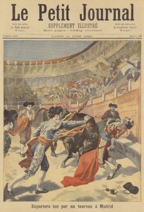 西班牙斗牛士El Espartero在马德里被公牛杀害 作者 在Oswaldo Tofani之后