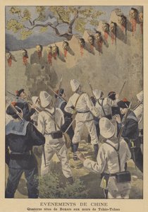 拳击手叛乱：Tchio-Tchao墙上展示的十四名义和团的斩首