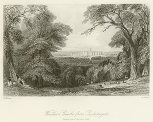 温莎城堡从Bishopsgate，萨里一侧的大公园