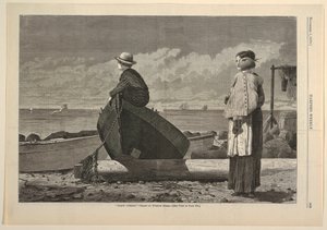 "爸爸来了！"，摘自《哈珀周刊》，1873年11月1日，第969页。 作者 在温斯洛荷马之后