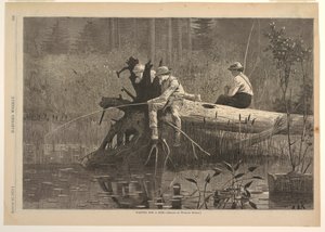 等待咬一口》，摘自《哈珀周刊》，1874 年 8 月 22 日，第 693 页 作者 在温斯洛荷马之后