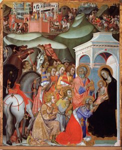 Bartolo di Fredi的魔术师绘画崇拜 作者 also Manfredi de Battilori Bartolo di Fredi