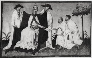 Fr 2810 Matteo Polo女士和Nicolo Polo女士（d.1299）从世界奇迹之书（1414-12）（教皇的蛋彩画）中离开教皇格雷戈里十世（1210-76） 作者 和作坊Boucicaut Master