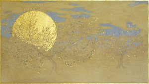 幸福，2014年，面板上的油和金叶
