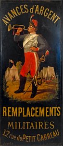 法语：Au hussard。军事替换办公室标志。巴黎第 11 区小卡勒路 17 号 作者 匿名的