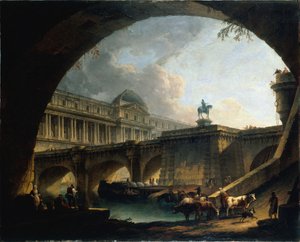 法文: Caprice architectural : un palais inspiré du Louvre et le Pont-Neuf s