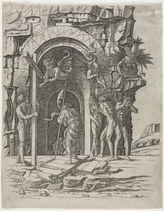 坠入地狱 作者 归功于 Andrea Mantegna