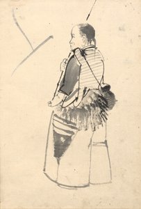 穿着渔夫服装的舞者 作者 归功于 Kono Bairei
