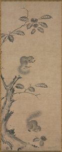栗子树上的松鼠 作者 归功于 Louis Philippe Mouchy